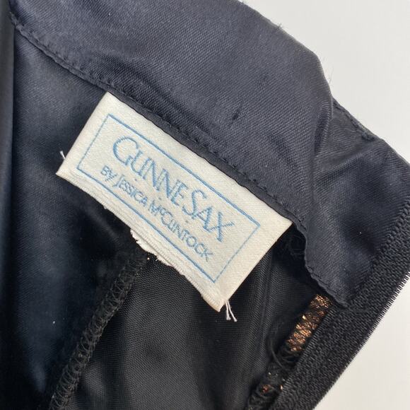 Gunne Sax Black Midi Dress with Floral Corset Style Top Size: S - Picture 6 of 9